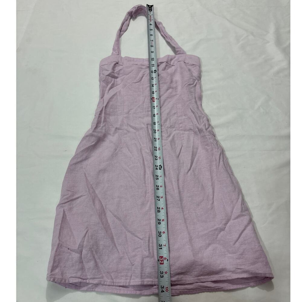 Abercrombie & Fitch Women’s XS Linen Blend Mini Dress Halter Beachy Coquette - Picture 10 of 11